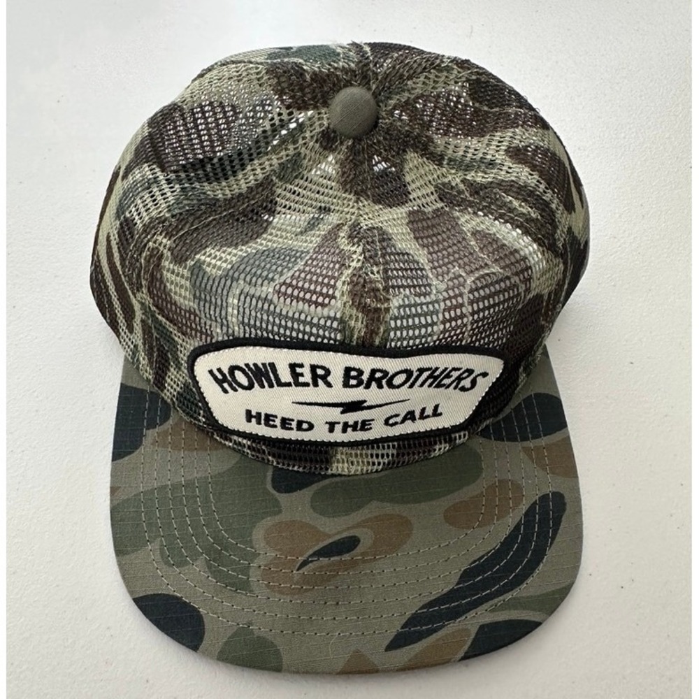 Howler Brothers Feedstore Heed The Call Camo Trucker Hat Mesh Snapback Cap Green - Picture 2 of 8